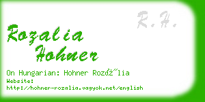 rozalia hohner business card